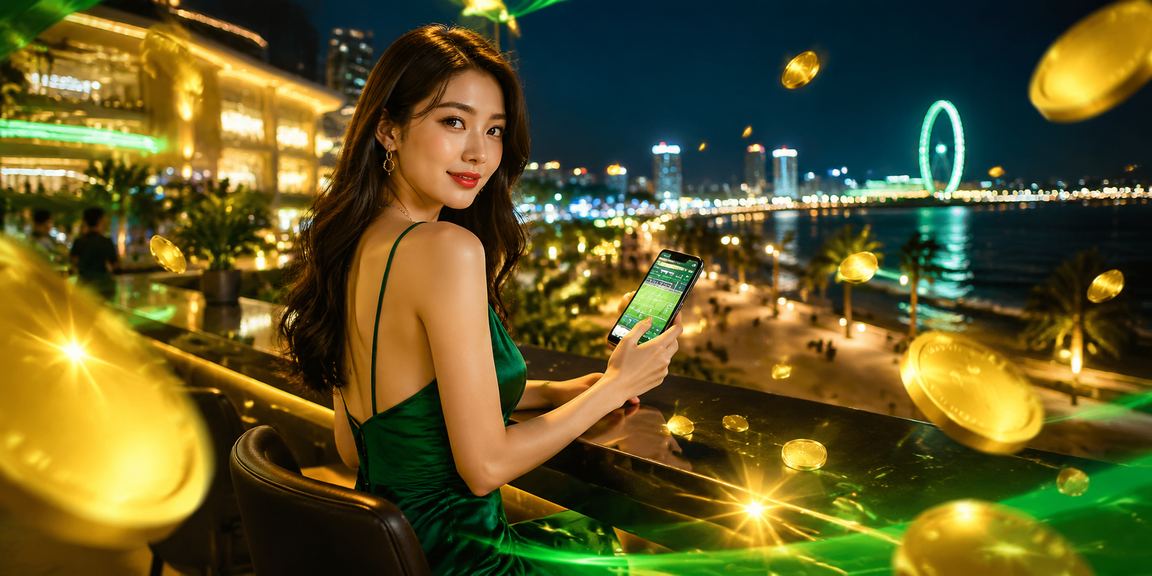 Người dùng tại Đà Nẵng theo dõi phân tích cá cược thể thao trên thiết bị di động bên bờ biển